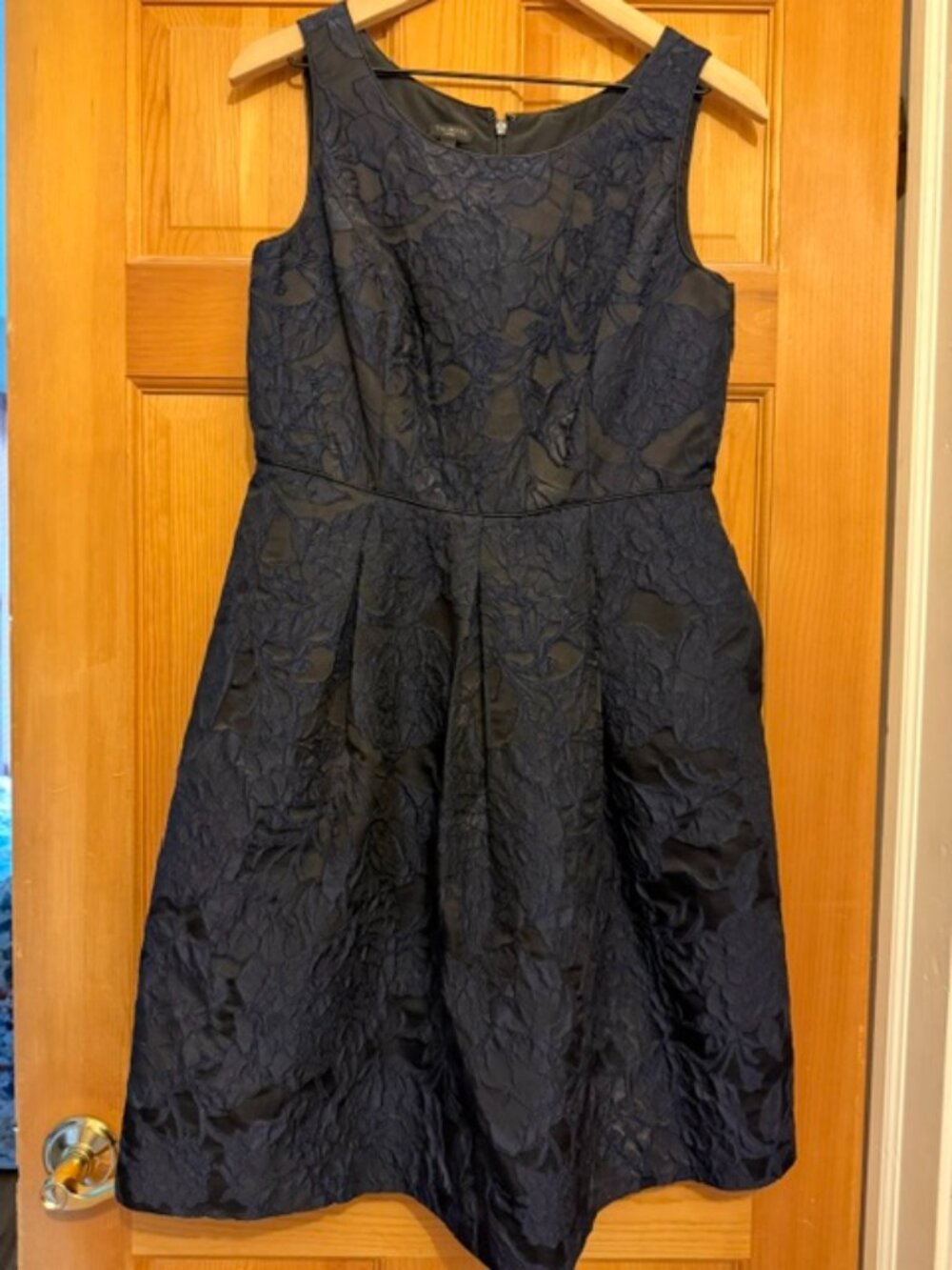 NWT Talbots Navy and Black Lace Cocktail Dress- size 8P